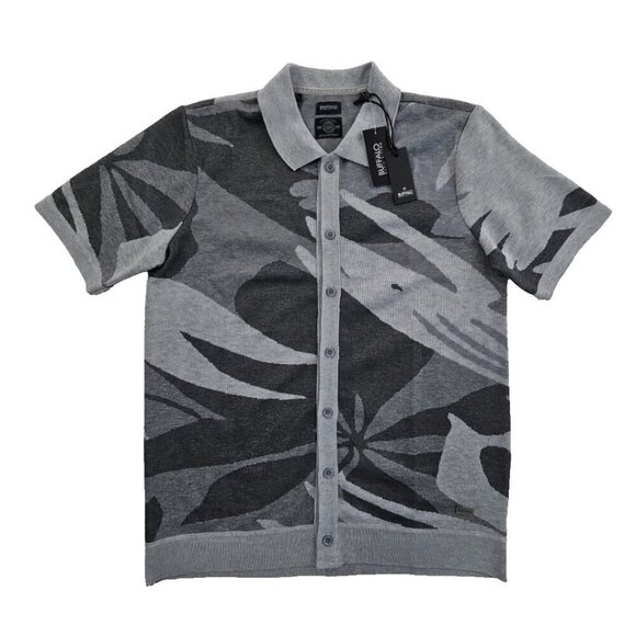 Buffalo by David Bitton Knit Button Up Shirt Men's Large NWT Grey Camo MSRP $70 - Picture 1 of 16